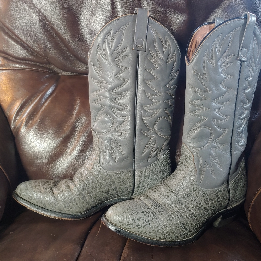 Grey Vintage Bullhide Cowboy Boots 9C